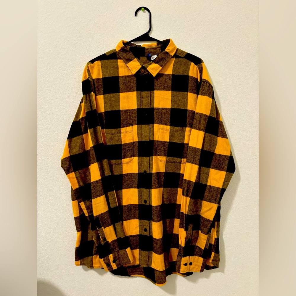 H&M Mustard and Black Buffalo Plaid Shirt